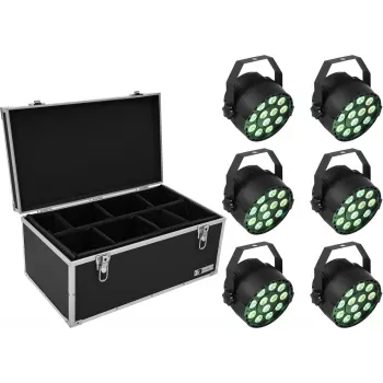 Zestaw lamp LED PAR EUROLITE 6x TCL Spot z walizką transportową, model TDV-1