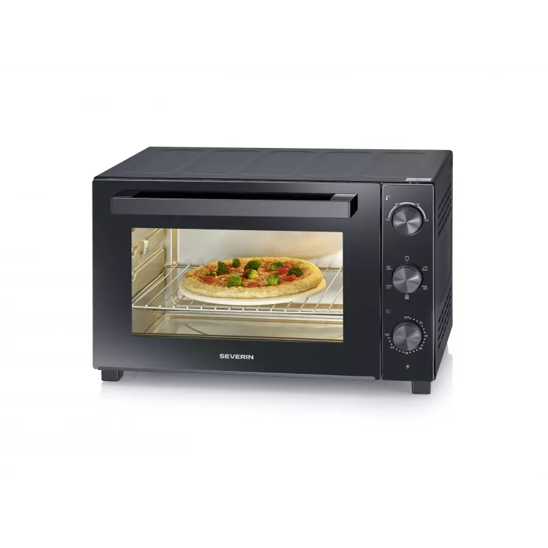 Wolnostojący piekarnik nablatowy SEVERIN TO 2076 — 46 l, 1800 W, czarny, 515×420×365 mm