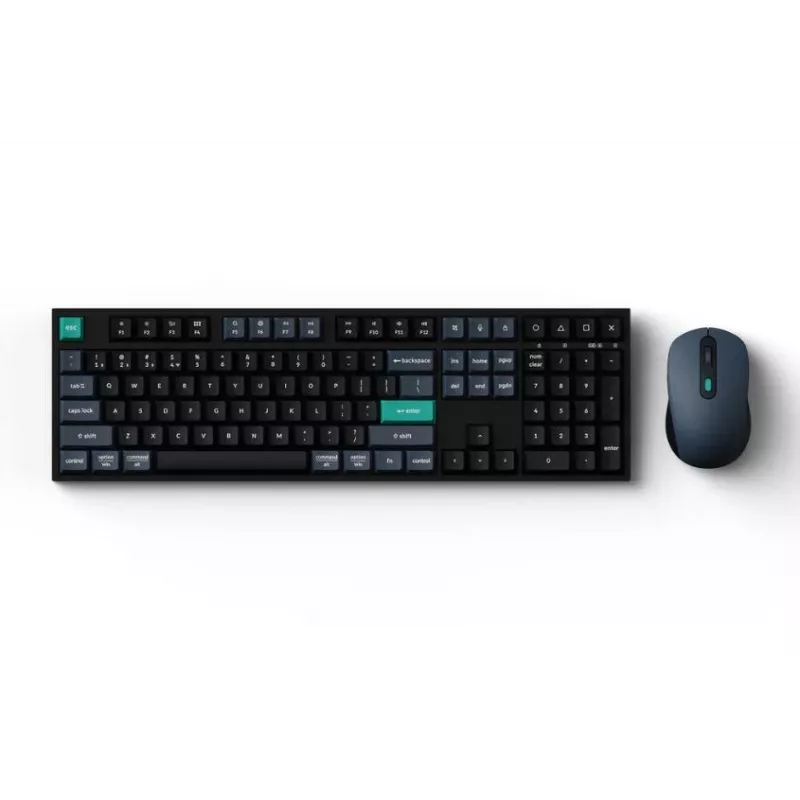 Klawiatura Keychron B36 + BM25 pełnowymiarowa 100% QWERTY angielska, USB + RF bezprzewodowa + Bluetooth, przełączniki nożycowe, czarna, mysz w zestawie
