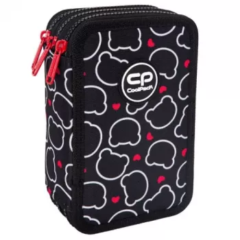 Piórnik cool pack Jumper 3 — trzypiętrowy organizer na przybory szkolne z motywem misia, wytrzymała tkanina