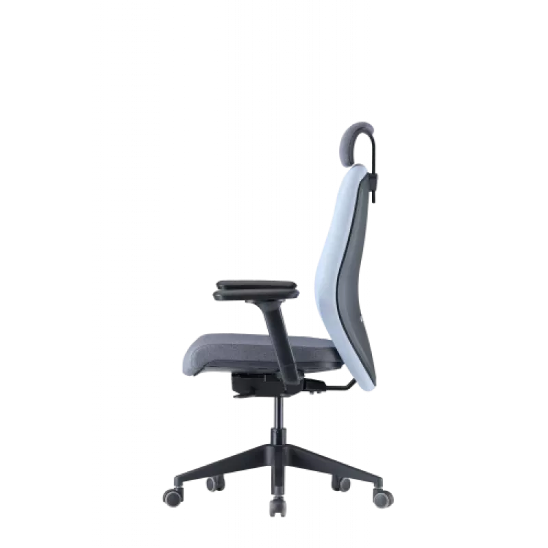 Up Up Athene ergonomiczne krzesło biurowe Czarna, Szara + Niebieska tkanina