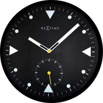 NeXtime zegar 3049 Serious Black, Ø32 cm, ścienny, czarny