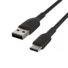 Kabel pleciony USB-C USB-A 15 cm Czarny