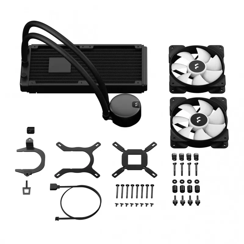 Chłodzenie cieczą All-in-One Fractal Design Lumen S24 v2 RGB — chłodnica 240 mm, wentylatory RGB 120 mm, czarny