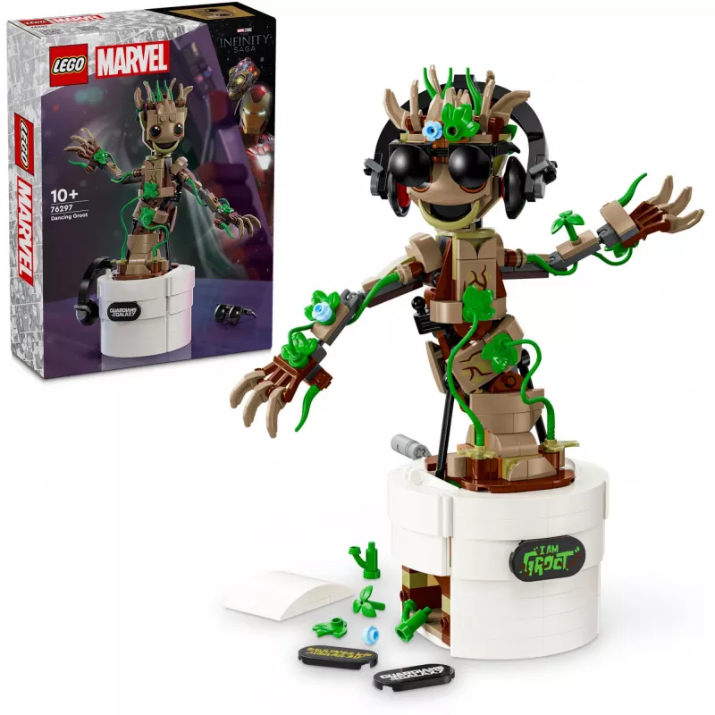 LEGO Marvel Tańczący Groot Składana Animowana Figurka Akcji Postać z Strażników Galaktyki Interaktywny Zestaw Zabawkowy dla Dzieci Superbohater
