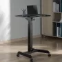 Przenośny Stół pod Laptopa na Kółkach, Biurko Siedząco-Stojące, Regulowana Wysokość do Maks. 113 cm, Odchylane o 30 Stopni, Czarny