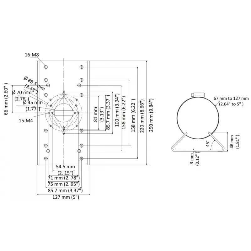 Hikvision DS-1275ZJ-SUS Akcesoria do kamer bezpieczeństwa Oprawa oświetleniowa