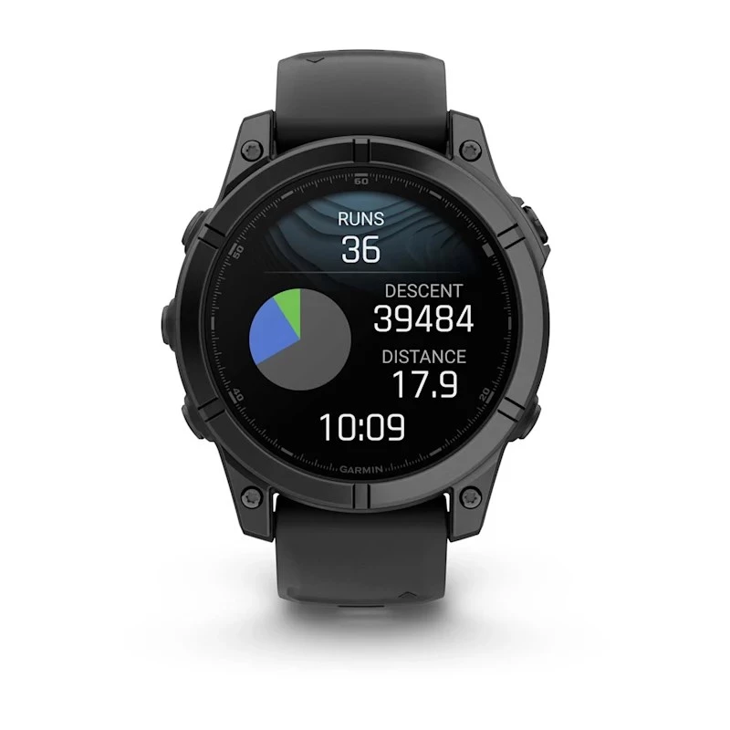 Garmin Fenix E 3,3 cm (1,3) AMOLED 47 mm Cyfrowy 416 x 416 pikseli Ekran dotykowy Czarny Wi-Fi GPS (satelitarny)