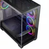 Obudowa PC MODECOM Volcano Stellar 5F ATX Midi Tower, szkło hartowane, 5 fabrycznie zamontowanych wentylatorów, USB‑C, obsługuje microATX/ATX, maks. GPU 420 mm, wysokość chłodzenia CPU 175 mm