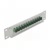 Patch panel światłowodowy DeLOCK 10 cali 12 portów SC Simplex zielony 1U szary