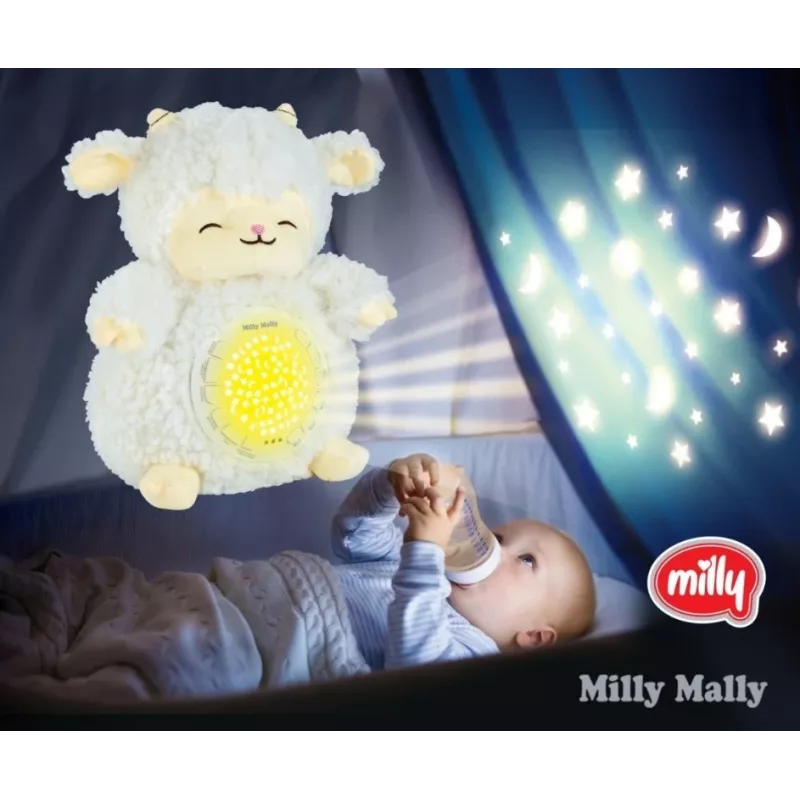 Plush projector toy milly mally Sheep Projector Plush Toy model 5664 dla niemowląt — miękka lampka nocna