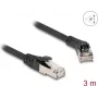 Kabel sieciowy DeLOCK RJ45 Cat.8.1 S/FTP 45° kąt prosty 3 m czarny