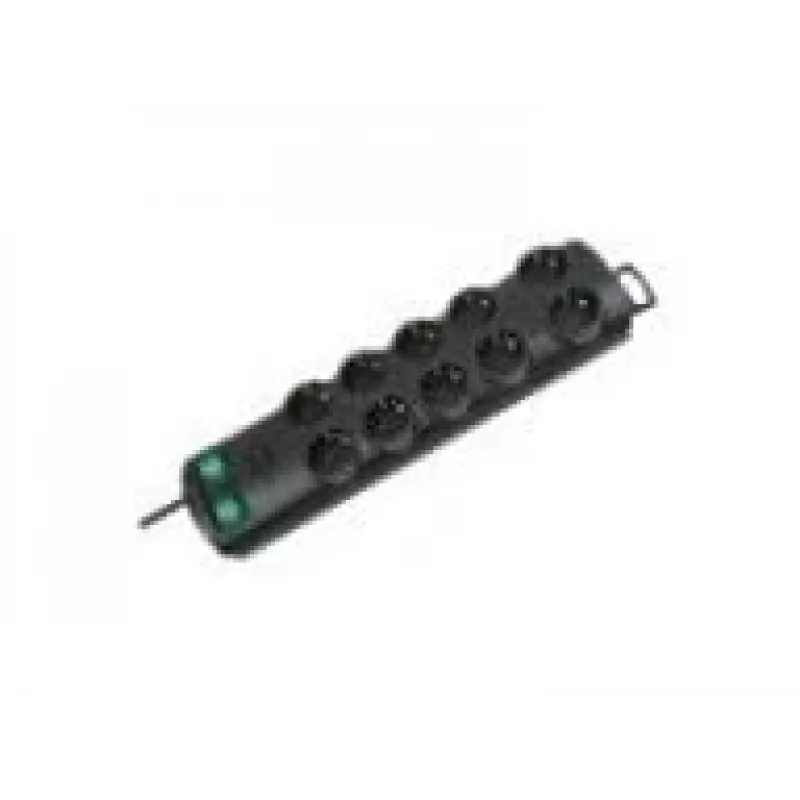 Brennenstuhl Primera-Line 10-gniazdowa czarna listwa zasilająca 2m 1153300120, czarny, kabel zasilający H05VV-F 3G1,5 2,0 m