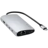 Stacja dokująca / replikator portów Satechi ST-P8KES — przewodowy USB 3.2 Gen 1 Type-C, Gigabit Ethernet, czytnik kart SD, srebrny