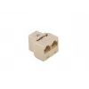 Rozgałęźnik sieciowy Lanberg AD-RJ45-2RJ45-OU beżowy