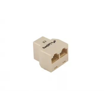 Rozgałęźnik sieciowy Lanberg AD-RJ45-2RJ45-OU beżowy