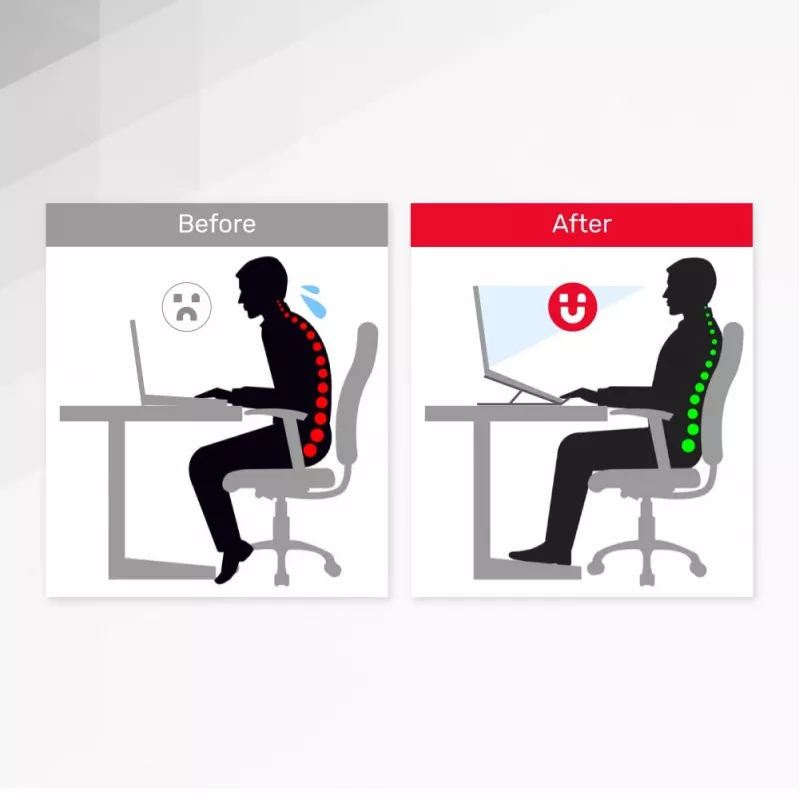 Podstawka pod laptopa UNITEK OT155SL srebrna aluminiowa, regulacja pochylenia 13-41°