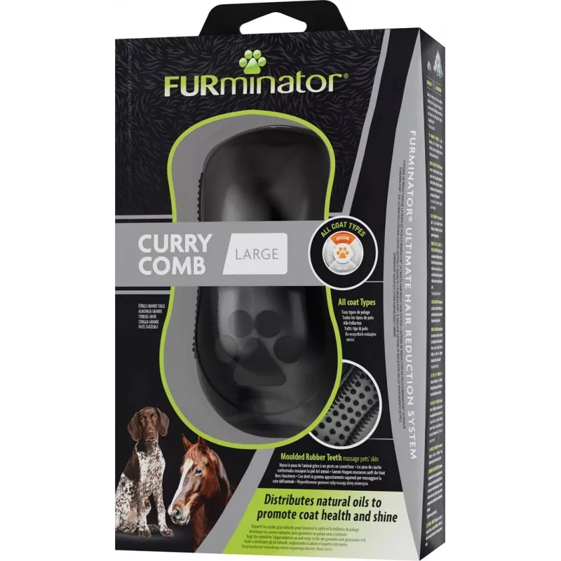 FURminator - gumowa szczotka dla psów i koni - L