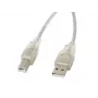 Kabel USB 2.0 LANBERG CA-USBA-12CC-0018-TR, USB A (męski) do USB B (męski), 1,8 m, przezroczysty