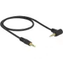 DeLOCK - Audiokabel - 24 AWG - Mini-Phone Stereo 3,5 mm (M) - Mini-Phone Stereo 3,5 mm (M) - 50cm - Schwarz - Verbindungsstück im 90°-Winkel (83752)
