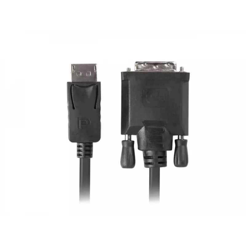 Kabel wideo adapter LANBERG DisplayPort na DVI-D CA-DPDV-10CU-0018-BK, 1,8 m, czarny