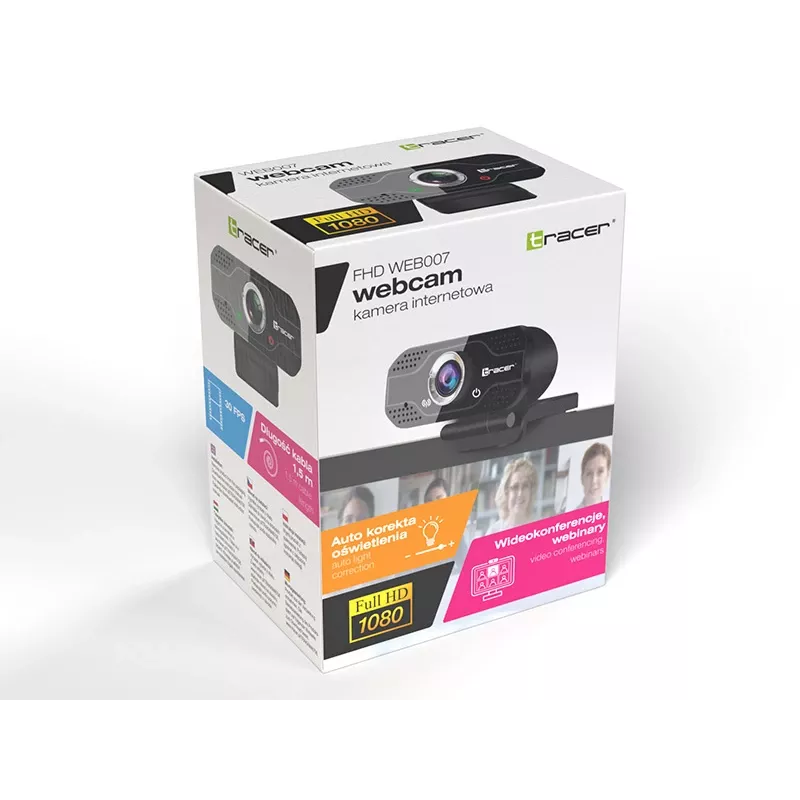Kamera internetowa Tracer WEB007 2 MP 1920 x 1080 pikseli USB 2.0 Czarna