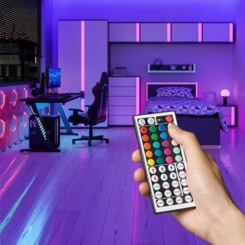 Taśma LED Vention PAEWH 2 m, zasilana przez USB 5V, RGB z pilotem IR, montaż na taśmie dwustronnej