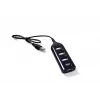 VAKOSS hub USB TC-234UX — 4-portowy hub USB 2.0, zasilanie DC (5V, 1A), czarny