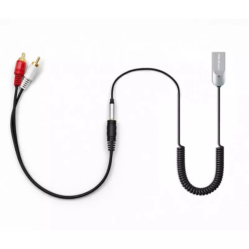 Bezprzewodowy adapter odbiornika audio QOLTEC HiFi BT6.0 2xRC – Odbiornik audio Bluetooth do głośników i radia samochodowego