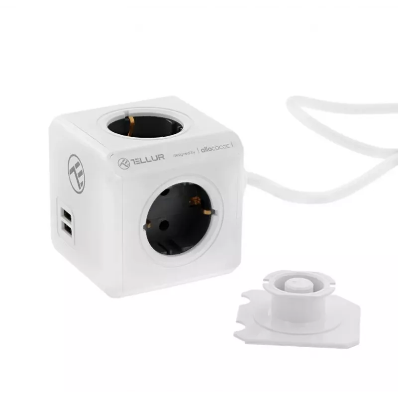 Listwa zasilająca Tellur Power Cube Extended 4 gniazda 2 porty USB