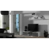 TV stand cama meble SOHO 140 — 1400×430×370 mm, biały blat, płyta wiórowa, biała rama, biały/szary połysk