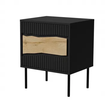 Cama INSERTO Szafka nocna, 2 szt., 50x40x61.5 cm, czarny + LED