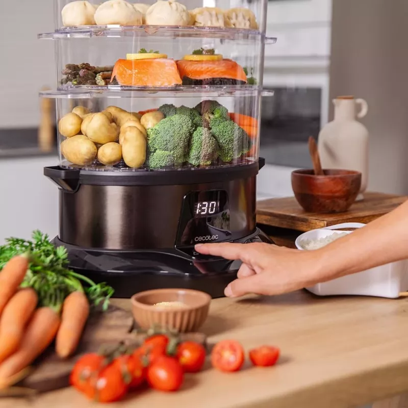 Cecotec Parowar do Żywności | Vapovita 3000 Pro | 1000 W | Liczba koszy 3