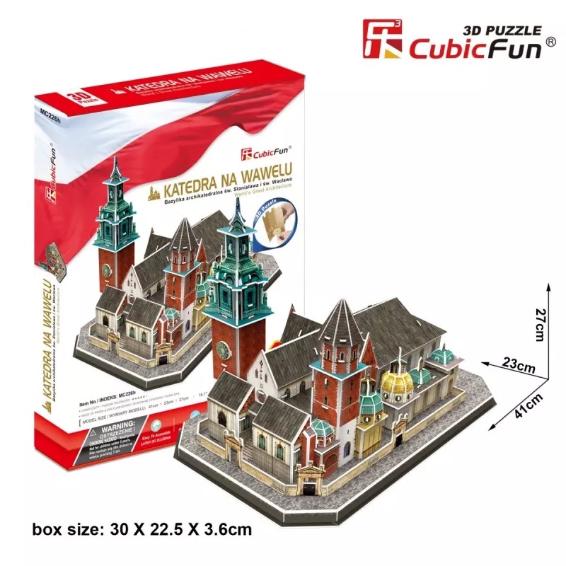 3D Puzzle cubicfun Katedra na Wawelu — 101 elementów, zestaw modelarski
