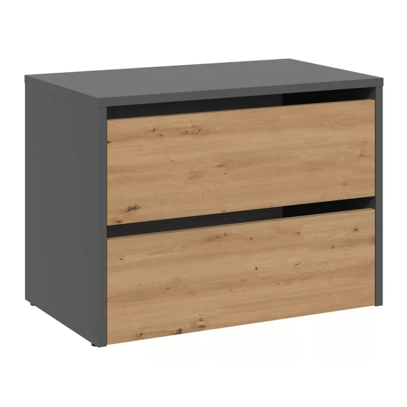 Zamknięty organizer na buty górny e-sklep MODO ANT/ART — Antracyt i Dąb, płyta wiórowa