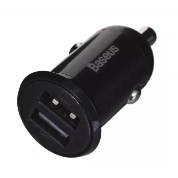 Ładowarka samochodowa Baseus Gain Pro Universal Czarny — 2× USB 2.0, 2.4 A na port, wejście 12–24 V, wyjście 5 V