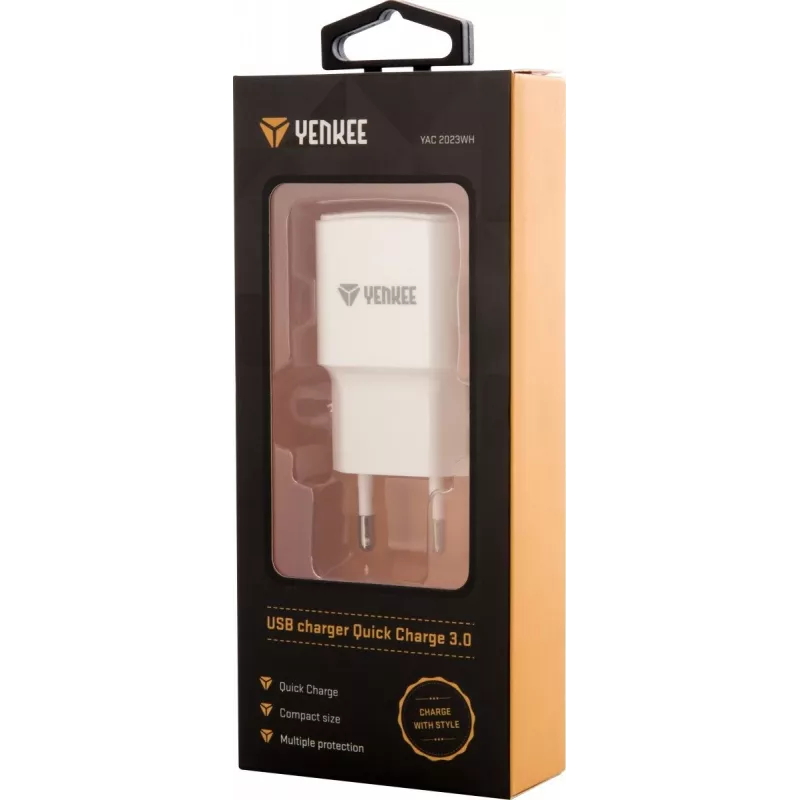 Ładowarka sieciowa USB YENKEE YAC 2023WH 18 W 3 A Quick Charge 3.0