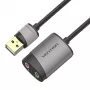 Karta dźwiękowa zewnętrzna USB Vention 0,15M Szary Metalowy Typ
