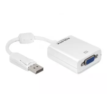 Adapter kabla wideo DeLOCK 61766 0.125m VGA DisplayPort biały