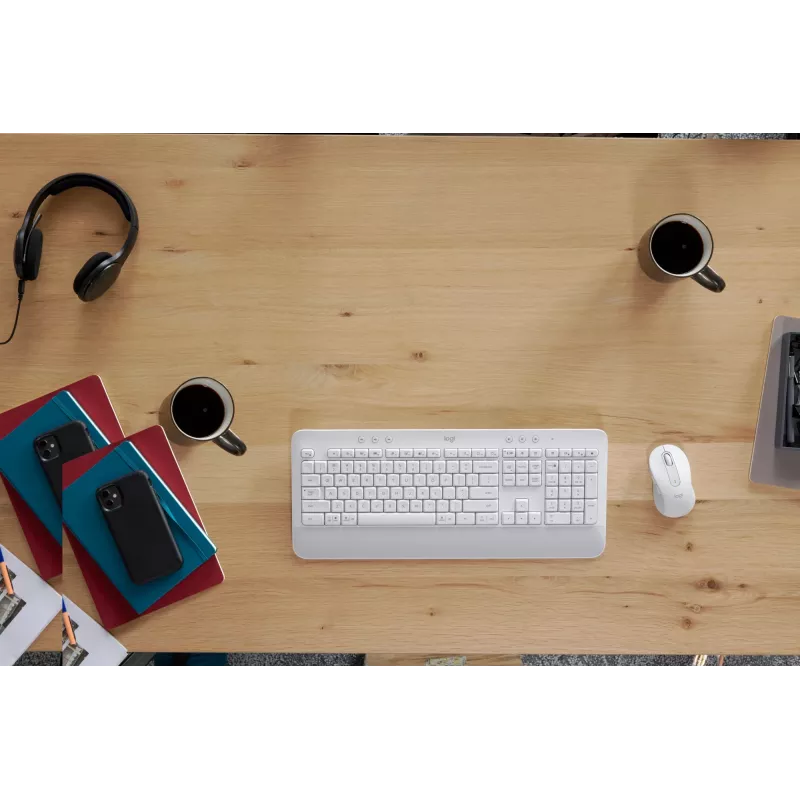 Logitech Signature MK650 for Business – zestaw klawiatury i myszy – bezprzewodowy – 2,4 GHz, Bluetooth LE – QWERTZ – czeski – biało-kremowy