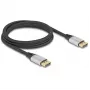 Kabel DisplayPort DeLOCK 16K 60 Hz 2 m srebrny metal