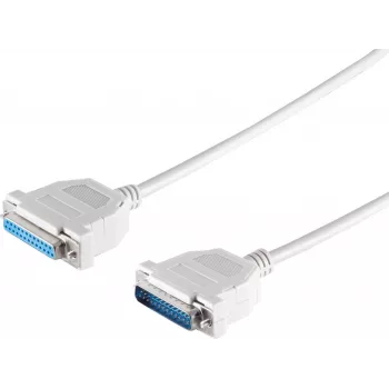 Kabel szeregowy ShiverPeaks 25-pin Sub-D przedłużenie 25-pin męski na 25-pin żeński z zaczepowymi osłonami, 1,8 m