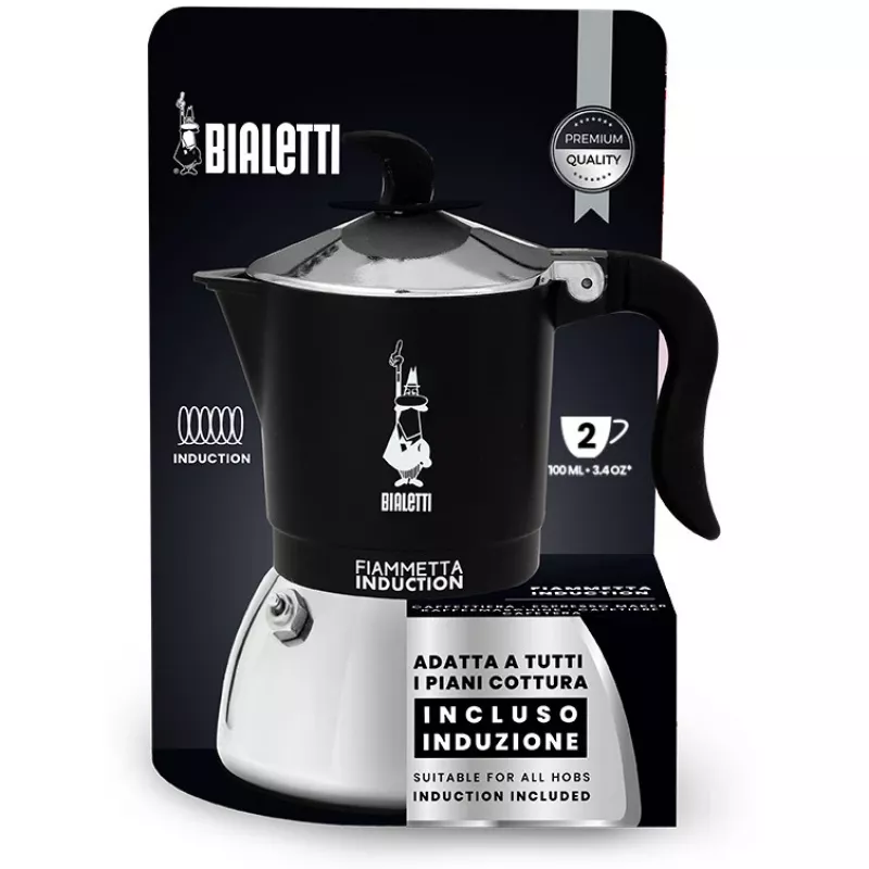 Ekspres indukcyjny BIALETTI FIAMMETTA 2-filiżankowy, czarny