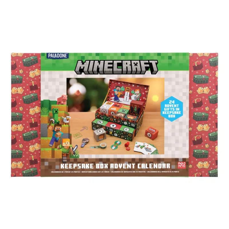 Kalendarz adwentowy w formie pudełka na pamiątki Paladone PP15749MCF Minecraft 24 niespodzianki