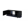 Szafka RTV cama meble QIU 160 — MDF czarny połysk, 1600×420×570 mm