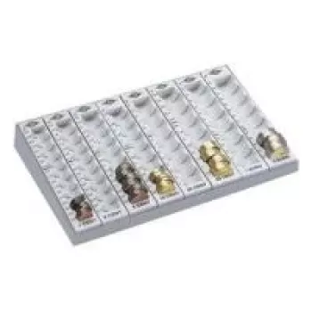 Tacka do liczenia monet WEDO 290×200×45 mm Euro jasnoszara z 8 przegródkami na monety