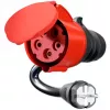 go-e Adapter do Gemini flex 22 kW, CEE czerwone gniazdo trójfazowe 32A > Gniazdo domowe (czarny, 30 cm)