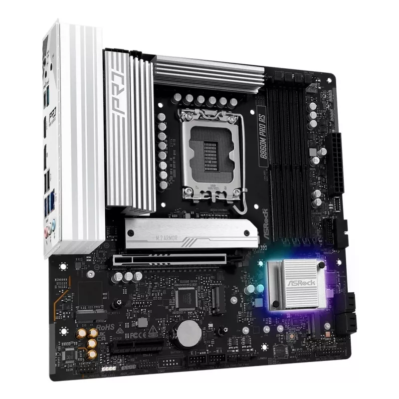 Płyta główna ASROCK B860M Pro RS — Intel B860, LGA 1851, micro ATX, DDR5, 4× DIMM, 2.5Gb LAN, 1×PCIe5 x16