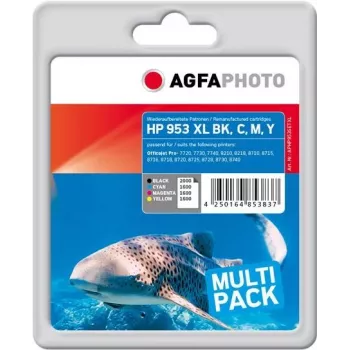 AgfaPhoto Ink Cart.zastępuje HP Ink 3HZ52AE No.953XL czarny, cyjan, magenta, żółty do Officejet Pro 8210 (APHP953SETXL)