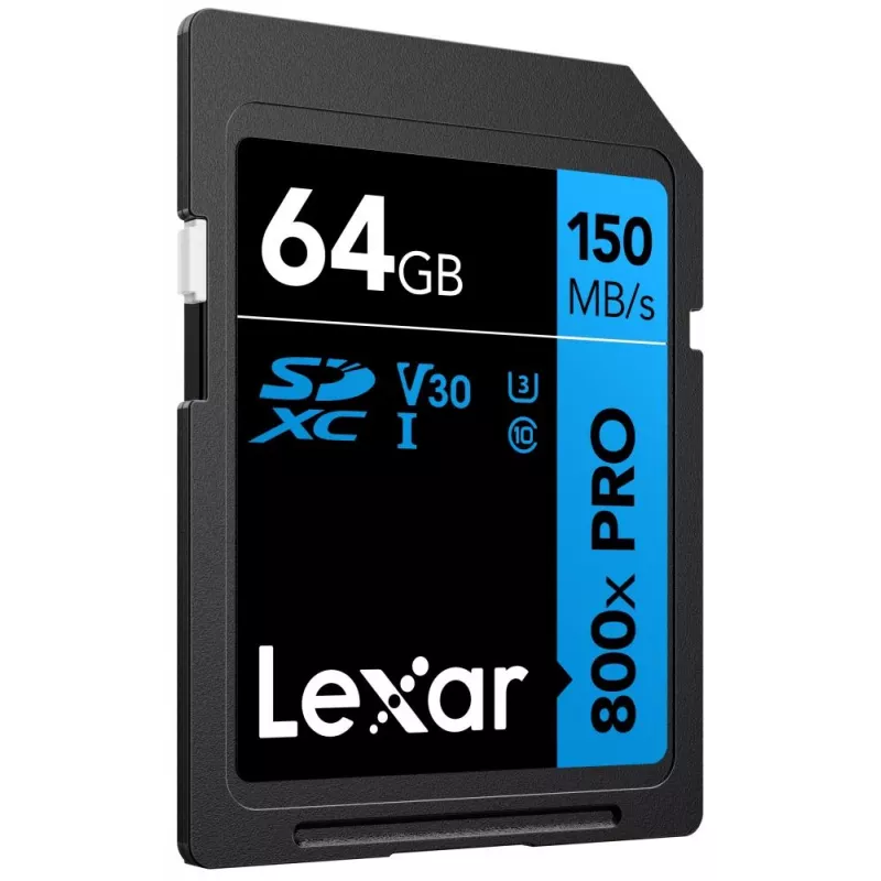 Karta pamięci SDXC Lexar 64 GB UHS-I 800xPRO — Klasa 10, U3, V30, 150 MB/s